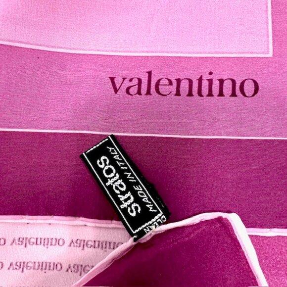 New Unused Valentino Scarf 100% Silk Satin 31" Lavender Pink Logo Printed (59) - Picture 7 of 9